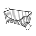 Silver Steel Stackable Storage Basket, Small