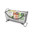Silver Steel Stackable Storage Basket, Small