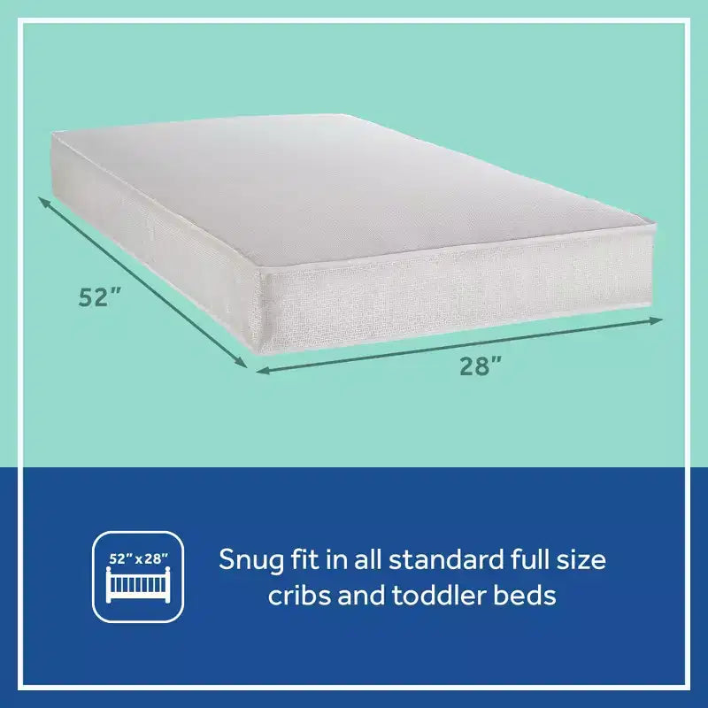 Materasso per culla e lettino 2 in 1 Sealy Cozy Cool Hybrid: rigido, in gel espanso, ipoallergenico, spessore 14,6 cm