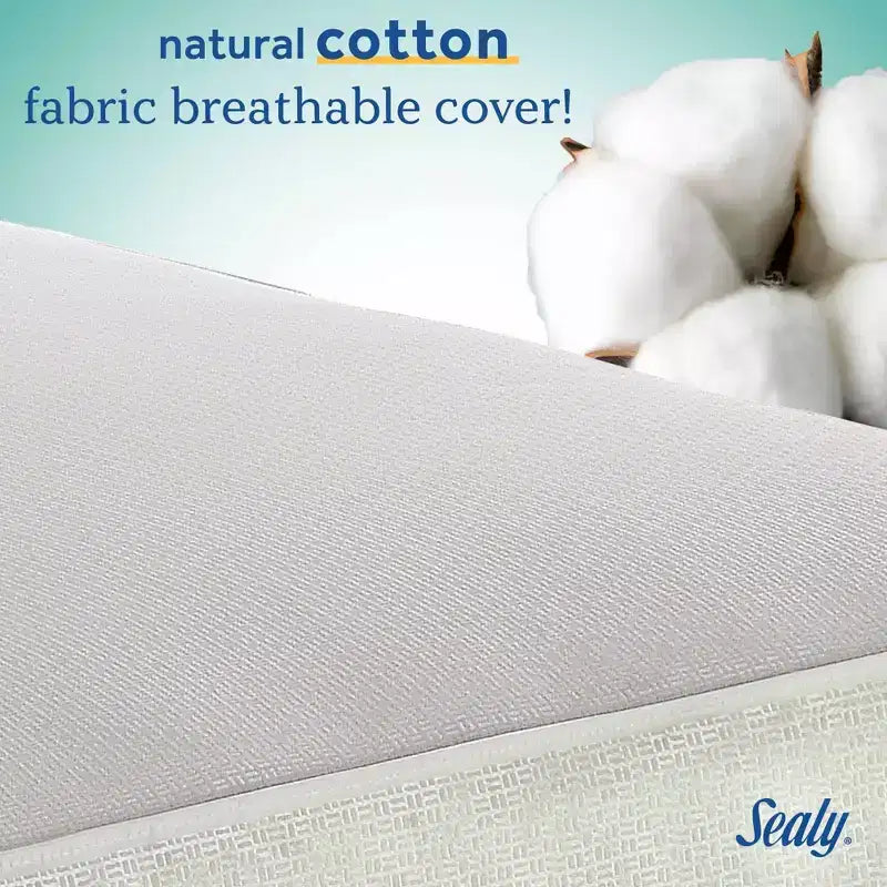 Materasso per culla e lettino 2 in 1 Sealy Cozy Cool Hybrid: rigido, in gel espanso, ipoallergenico, spessore 14,6 cm