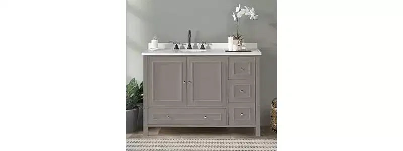 Gray Bathroom Vanity Cabinet, 121.9 cm