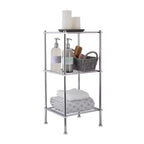 Mensola a 3 livelli Metro Collection grigia - Organize It All: Armadietto bagno in acciaio cromato per asciugamani con 3 mensole