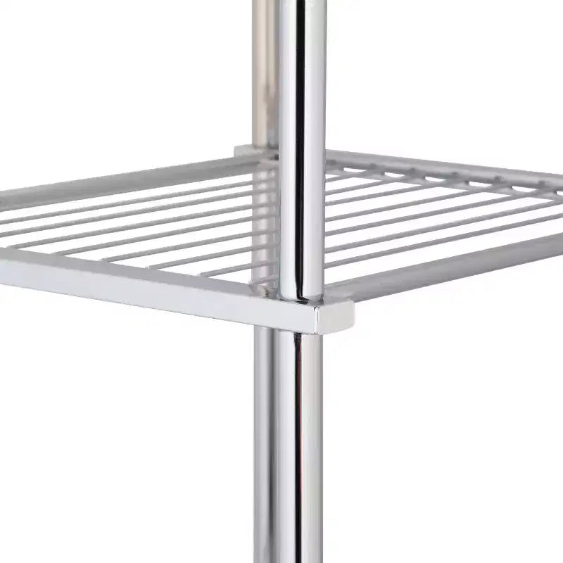 Mensola a 3 livelli Metro Collection grigia - Organize It All: Armadietto bagno in acciaio cromato per asciugamani con 3 mensole