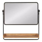 Specchio da parete decorativo Rheeves 66 x 66 cm con mensola Marrone/Nero rustico - Kate & Laurel All Things Decor