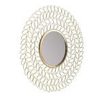 Gold Leaf Round Wall Mirror, 71.1 cm