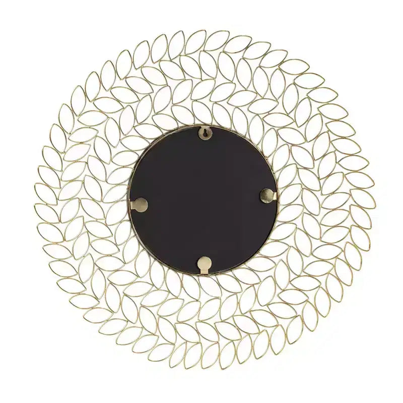 Gold Leaf Round Wall Mirror, 71.1 cm