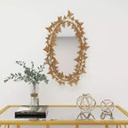 Specchio da parete farfalla Glam Metal oro - Olivia & May: Struttura in ferro, forma rotonda, nessun montaggio richiesto