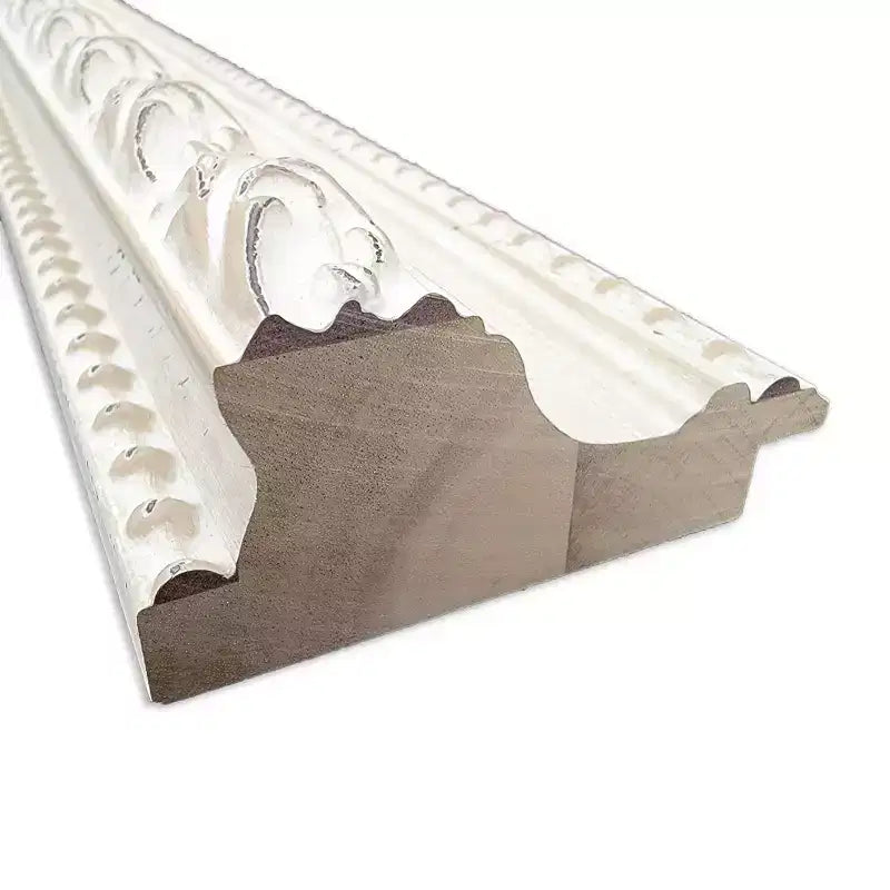Square Wood Wall Mirror with Distressed Cream Frame, 81.3 × 81.3 cm