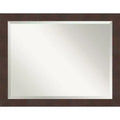 Amanti Art 45" x 35" Wildwood Framed Wall Mirror Brown : Modern Beveled Glass, No Assembly Required