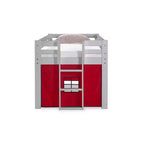 Letto a soppalco singolo Jasper Junior Kids' di Alaterre Furniture, struttura grigio tortora e tenda da gioco rossa/blu
