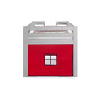 Letto a soppalco singolo Jasper Junior Kids' di Alaterre Furniture, struttura grigio tortora e tenda da gioco rossa/blu