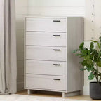 Cassettiera per bambini a 5 cassetti Fynn, rovere invernale - South Shore