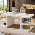 Wood Executive Desk for Home Office, 157.5 cm, with 3 Storage Shelves