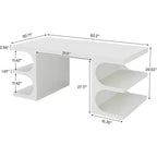 Wood Executive Desk for Home Office, 157.5 cm, with 3 Storage Shelves