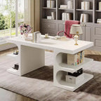 Wood Executive Desk for Home Office, 157.5 cm, with 3 Storage Shelves