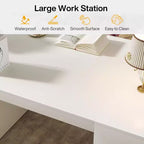 Wood Executive Desk for Home Office, 157.5 cm, with 3 Storage Shelves