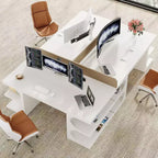 Wood Executive Desk for Home Office, 157.5 cm, with 3 Storage Shelves