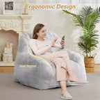 Giant Faux Fur Bean Bag Chair for Adults with Handle