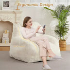 Giant Faux Fur Bean Bag Chair for Adults with Handle