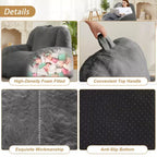 Giant Faux Fur Bean Bag Chair for Adults with Handle