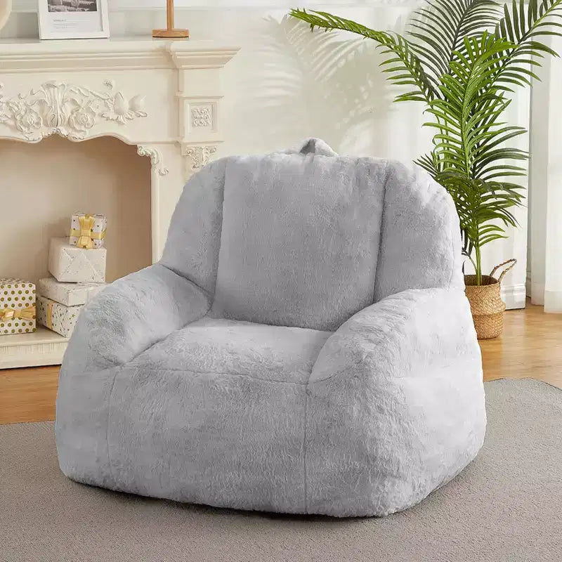 Giant Faux Fur Bean Bag Chair for Adults with Handle