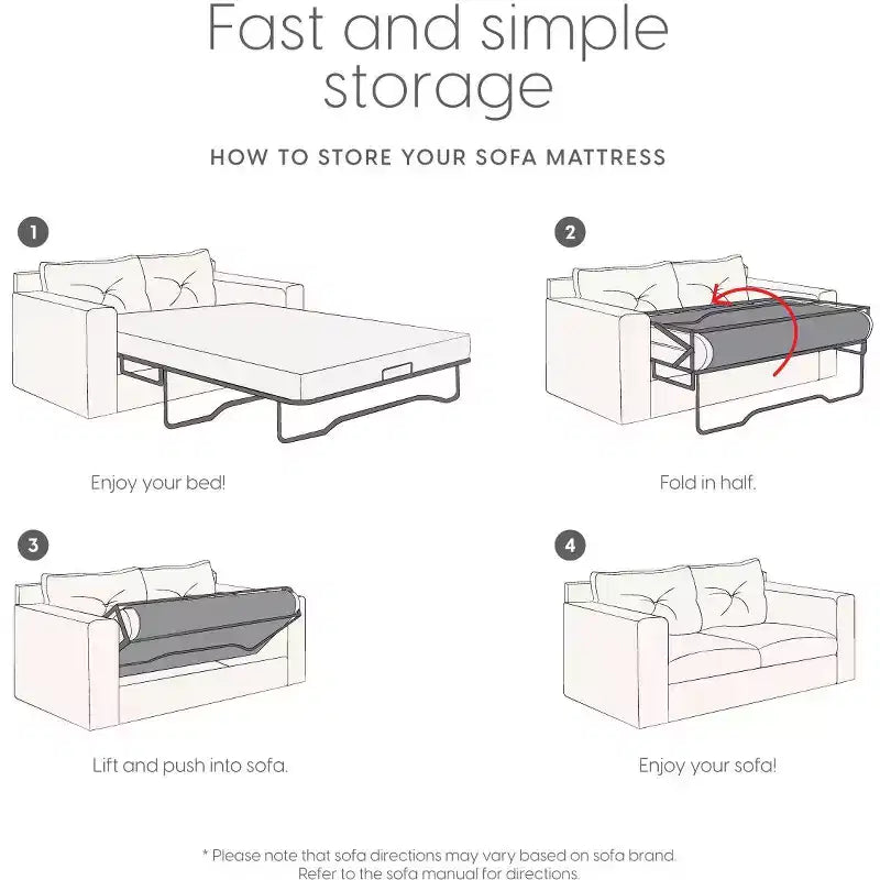11.4 cm Memory Foam Sofa Bed Replacement Mattress with Washable Cover
