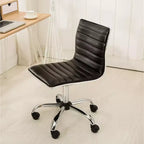 Black Faux Leather Adjustable Mid-Back Office Chair