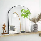 Black and Gold Arched Metal Wall Mirror, 66 × 96.5 cm