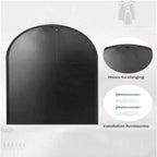 Black and Gold Arched Metal Wall Mirror, 66 × 96.5 cm