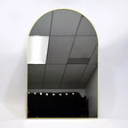 Black and Gold Arched Metal Wall Mirror, 66 × 96.5 cm