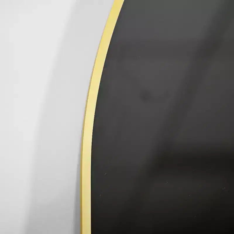 Black and Gold Arched Metal Wall Mirror, 66 × 96.5 cm