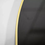 Black and Gold Arched Metal Wall Mirror, 66 × 96.5 cm