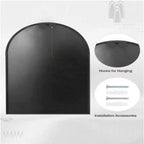Black and Gold Arched Metal Wall Mirror, 66 × 96.5 cm