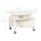 Mobile Oval Collaboration Table with 4 Storage Compartments and Locking Casters