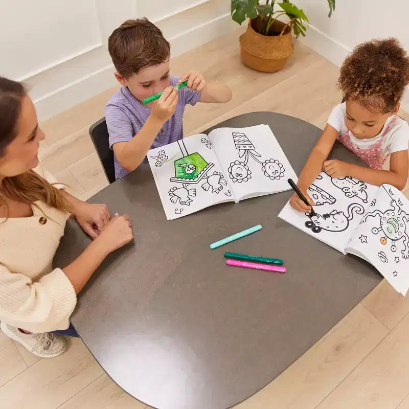 Mobile Oval Collaboration Table with 4 Storage Compartments and Locking Casters