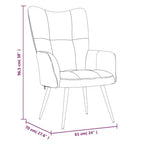 vidaXL Dark Gray Velvet Relaxing Chair with Stool - Upholstered Seating for Lounge, Living Room, Office - Modern Design with Steel Frame
