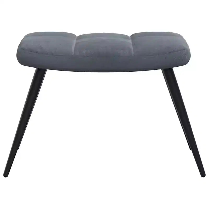 vidaXL Dark Gray Velvet Relaxing Chair with Stool - Upholstered Seating for Lounge, Living Room, Office - Modern Design with Steel Frame