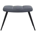 vidaXL Dark Gray Velvet Relaxing Chair with Stool - Upholstered Seating for Lounge, Living Room, Office - Modern Design with Steel Frame