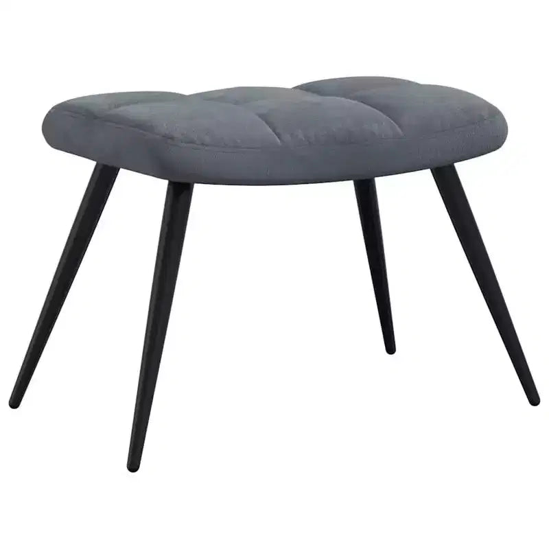 vidaXL Dark Gray Velvet Relaxing Chair with Stool - Upholstered Seating for Lounge, Living Room, Office - Modern Design with Steel Frame