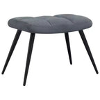 vidaXL Dark Gray Velvet Relaxing Chair with Stool - Upholstered Seating for Lounge, Living Room, Office - Modern Design with Steel Frame