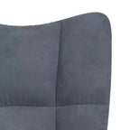 vidaXL Dark Gray Velvet Relaxing Chair with Stool - Upholstered Seating for Lounge, Living Room, Office - Modern Design with Steel Frame