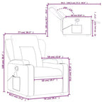 vidaXL Gray Faux Leather Massage Recliner Chair with Manual Recline, Cup Holders, USB Vibration & Padded Seating
