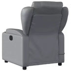 vidaXL Gray Faux Leather Massage Recliner Chair with Manual Recline, Cup Holders, USB Vibration & Padded Seating