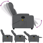 vidaXL Gray Faux Leather Massage Recliner Chair with Manual Recline, Cup Holders, USB Vibration & Padded Seating