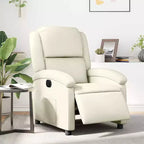 vidaXL Electric Recliner Chair - Cream Faux Leather Reclining Armchair with Motorized Adjustments for Elderly, Living Room Comfort