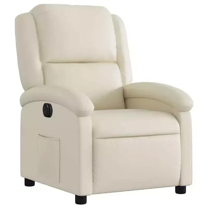 vidaXL Electric Recliner Chair - Cream Faux Leather Reclining Armchair with Motorized Adjustments for Elderly, Living Room Comfort