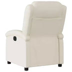 vidaXL Electric Recliner Chair - Cream Faux Leather Reclining Armchair with Motorized Adjustments for Elderly, Living Room Comfort