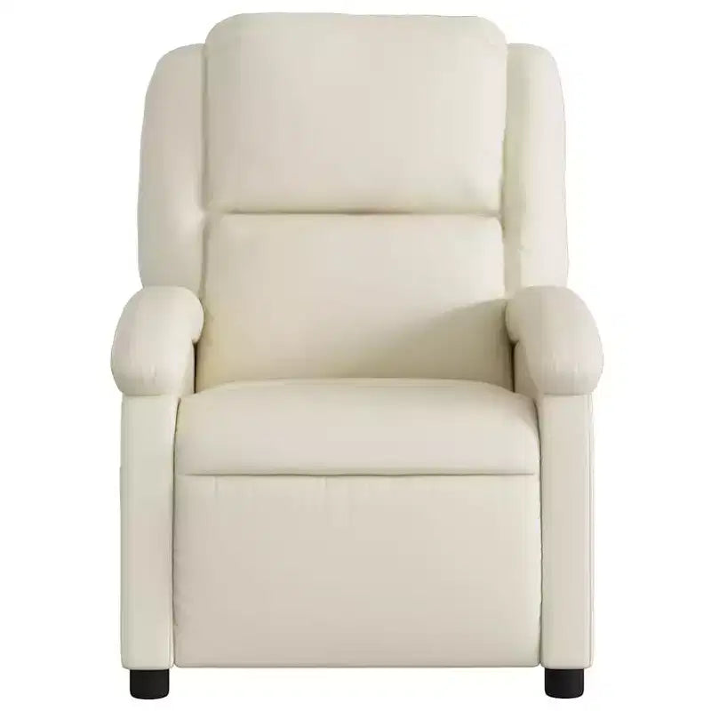 vidaXL Electric Recliner Chair - Cream Faux Leather Reclining Armchair with Motorized Adjustments for Elderly, Living Room Comfort