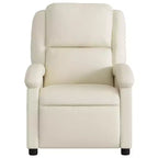 vidaXL Electric Recliner Chair - Cream Faux Leather Reclining Armchair with Motorized Adjustments for Elderly, Living Room Comfort