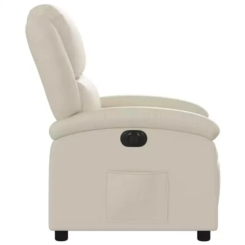 vidaXL Electric Recliner Chair - Cream Faux Leather Reclining Armchair with Motorized Adjustments for Elderly, Living Room Comfort